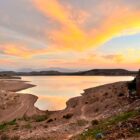 Schöne Landschaft Flugreise Marokko mit See